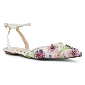 Betsey Johnson Women's Garbo Jeweled Mesh Flats